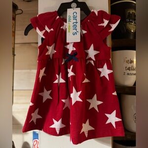 NWT Newborn Carter's Red White Blue Stars SunDress set Freedom July Patriotic